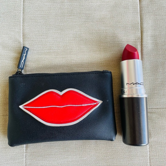 MAC Cosmetics Accessories - MAC Cosmetics Red Lipstick with Black Pouch